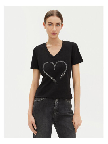 Fracomina Тишърт FP25ST3007J401N5 Черен Regular Fit