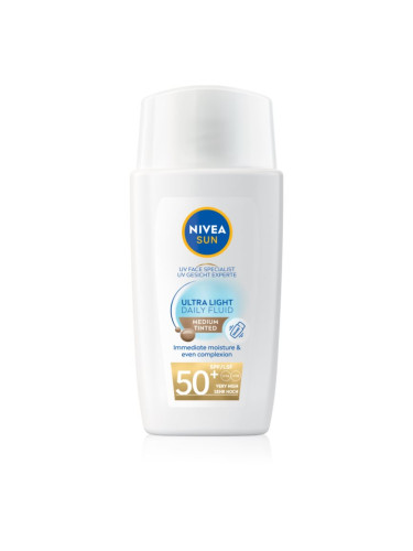 NIVEA SUN Ultra Light лек тониращ флуид SPF 50+ цвят Medium 40 мл.