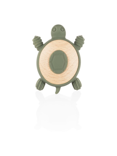 Zopa Silicone Wooden Teether Turtle гризалка 0 m+ Forest Green 1 бр.