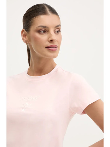 Тениска Guess COLETTE в розово V4YI21 KCDH1