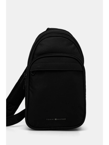 Раница Tommy Hilfiger в черно малък размер с изчистен дизайн AM0AM13363