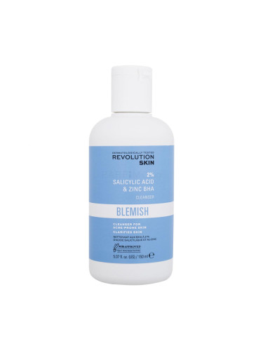 Revolution Skincare Blemish 2% Salicylic Acid & Zinc BHA Cleanser Почистващ гел за жени 150 ml