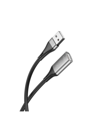 Кабел USB - USB 2.0 женско, удължител, XO NB219 3м в кутия, Черен