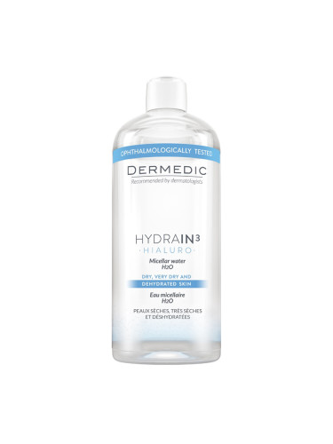 DERMEDIC HYDRAIN3 HIALURO Мицеларна вода Н20 Почистваща вода унисекс 500ml