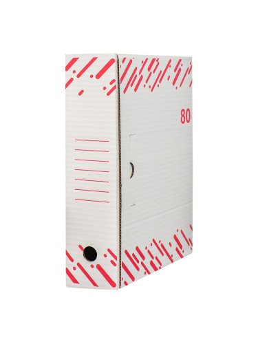 Архивна кутия карт. 36/26/8 бял/чрв