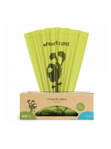 Диспенсър за Торбички за Домашен Любимец Earth Rated UNSCENTBIO300 хартия Пластмаса (300 uds)