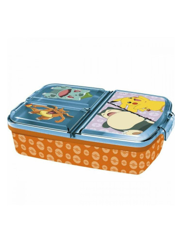 Кутия за Обяд с Отделения Pokémon Многоцветен 16 x 6 x 12,5 cm