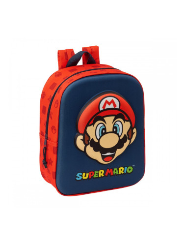 Училищна чанта Super Mario Червен Морско син 22 x 27 x 10 cm