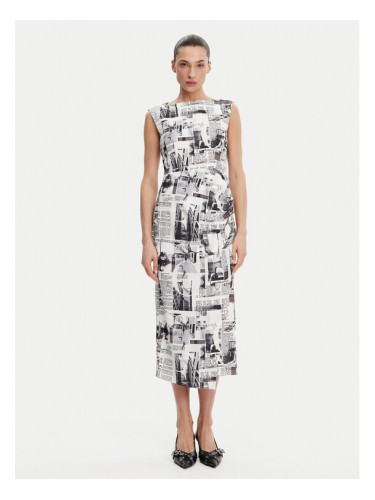 French Connection Коктейлна рокля 71YDQ Бял Regular Fit