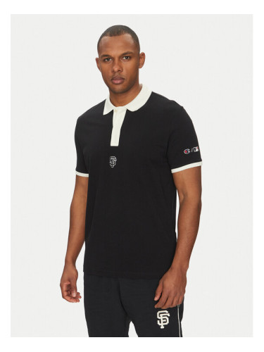 Champion Тениска с яка и копчета 221044 Черен Regular Fit