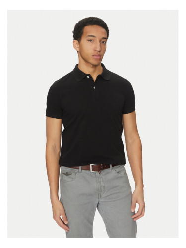 Geox Тениска с яка и копчета M5511B T3240 F9000 Черен Regular Fit