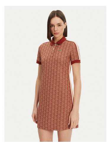 Lacoste Ежедневна рокля EF2655 Кафяв Slim Fit