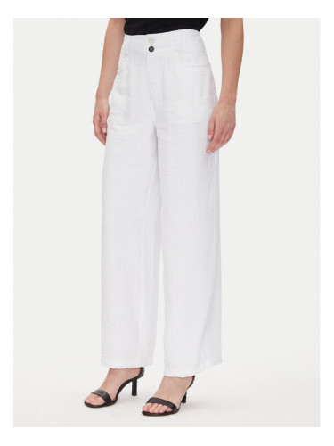 DKNY Текстилни панталони P41KTR48 Бял Loose Fit