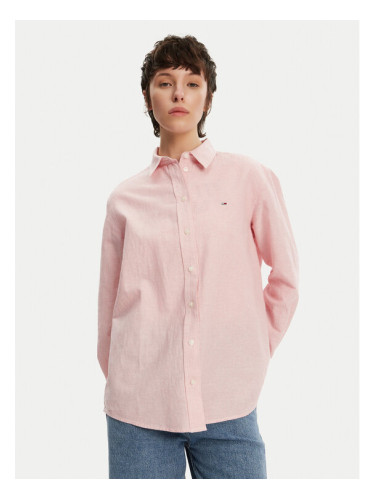 Tommy Jeans Риза DW0DW20292 Розов Relaxed Fit