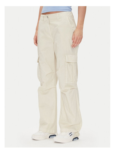 Tommy Jeans Текстилни панталони Tjw Cargo Relaxed Straight DW0DW20350 Бежов Relaxed Fit