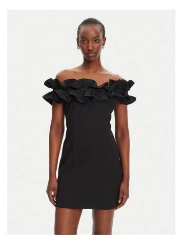 ROTATE Коктейлна рокля 113810100 Черен Slim Fit