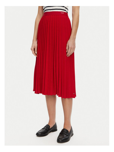 Tommy Hilfiger Плисирана пола WW0WW43886 Червен Regular Fit