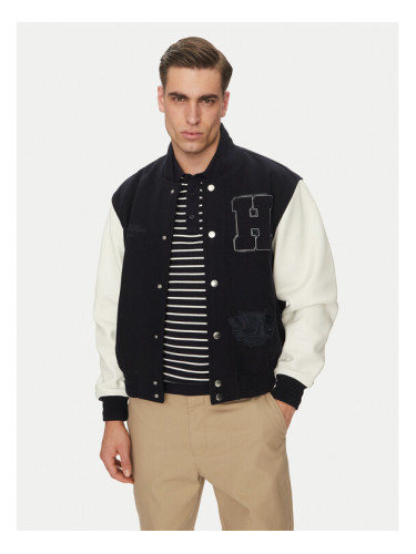 Tommy Hilfiger Преходно яке Leather Varsity Jacket MW0MW39248 Тъмносин Regular Fit