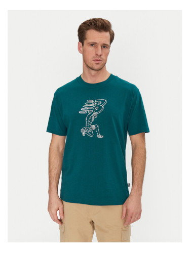 New Balance Тишърт MT51978 Зелен Relaxed Fit