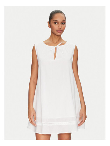 Seafolly Лятна рокля Gathered 55431-DR Бял Relaxed Fit