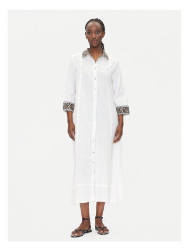 LOLA CASADEMUNT Рокля тип риза LS2516042 Бял Relaxed Fit