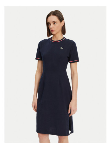 Lacoste Ежедневна рокля EF9988 Тъмносин Slim Fit
