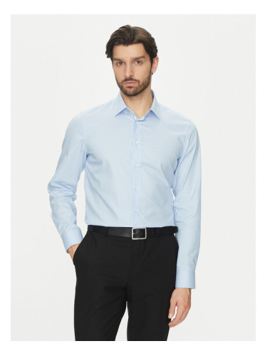 Michael Kors Риза MK0DS01501 Светлосиньо Slim Fit