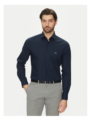 Michael Kors Риза MK0DS01288 Тъмносин Slim Fit