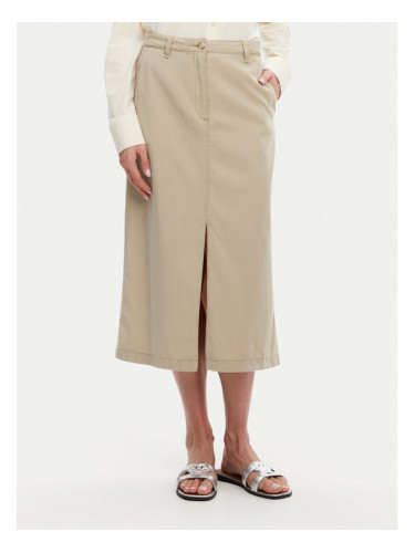 Tommy Hilfiger Миди пола WW0WW44726 Бежов Regular Fit