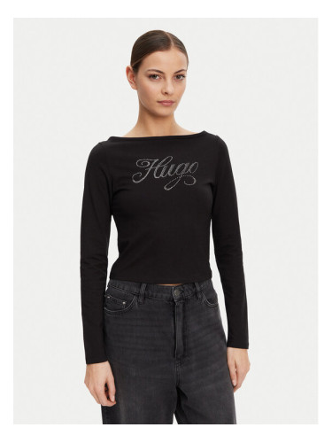 HUGO Блуза 50537227 Черен Slim Fit
