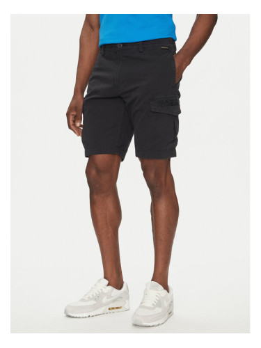 Napapijri Шорти от плат N-Deline NP0A4HOT Черен Regular Fit