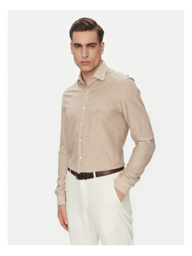 Michael Kors Риза MK0DS01538 Бежов Slim Fit