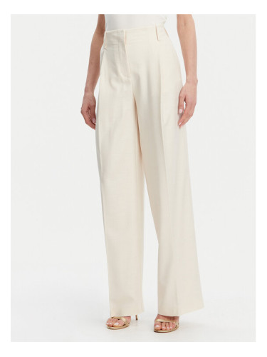 Simona Corsellini Текстилни панталони P25CPPA01901 Екрю Relaxed Fit
