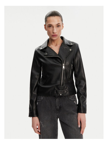 Rinascimento Яке от имитация на кожа CFC0119619003 Черен Regular Fit