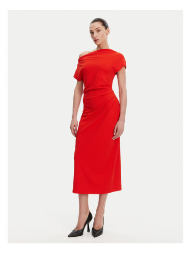 French Connection Коктейлна рокля 71YDO Червен Slim Fit