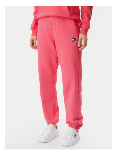 Tommy Jeans Долнище анцуг Badge DW0DW20679 Розов Regular Fit