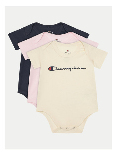 Champion Комплект от 3 броя детски бодита 307058 Цветен