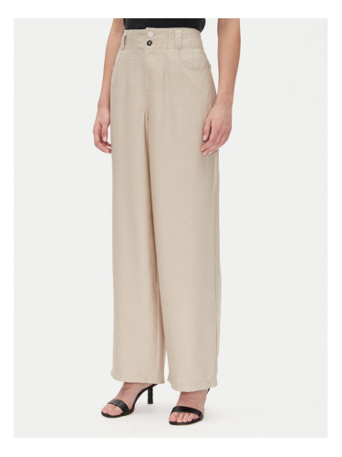DKNY Текстилни панталони P41KTR48 Бежов Loose Fit