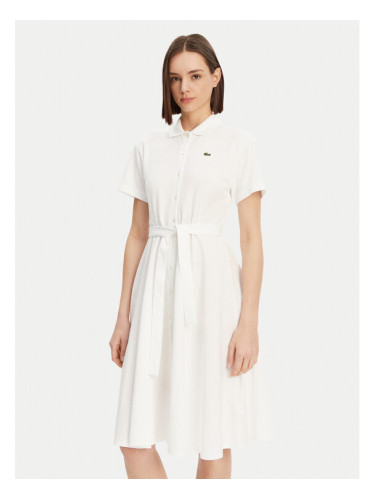 Lacoste Рокля тип риза EF9621 Бял Regular Fit
