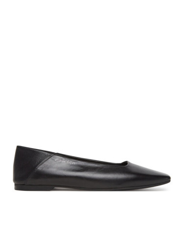 Calvin Klein Балеринки Flat Ballerina - Lth HW0HW02463 Черен