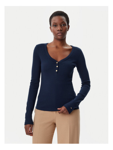 Tommy Hilfiger Блуза Henley WW0WW43905 Тъмносин Slim Fit