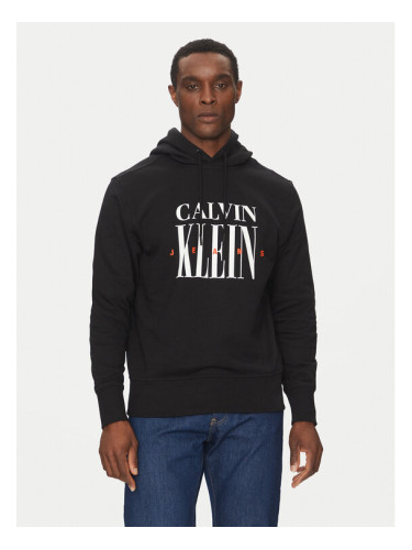 Calvin Klein Jeans Суитшърт Serif Font Graphic J30J327520 Черен Regular Fit