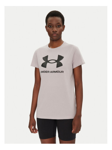 Under Armour Тишърт Rival Logo SS 1356305 Сив Regular Fit