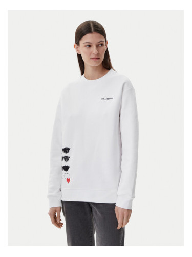 KARL LAGERFELD Суитшърт A1W20076 Бял Relaxed Fit