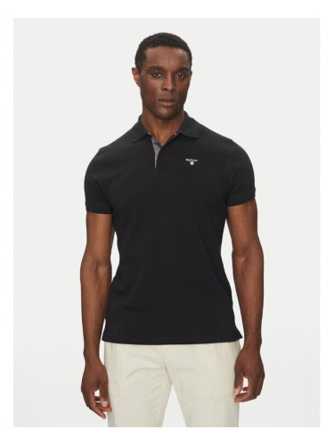 Barbour Тениска с яка и копчета Tartan MML0012BK31 Черен Regular Fit