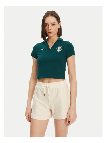 Puma Тениска с яка и копчета Harry Potter 630097 Зелен Regular Fit