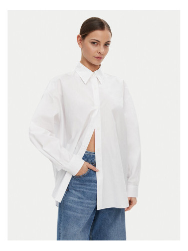 HUGO Риза 50537159 Бял Oversize