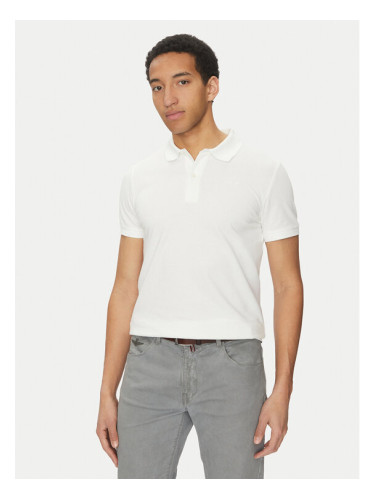 Geox Тениска с яка и копчета M5511B T3240 F2128 Бял Regular Fit