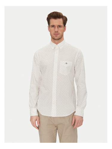 Gant Риза 3250056 Бял Regular Fit