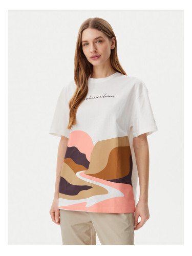 Columbia Тишърт Rolling Bend™ Graphic 2120031 Бял Oversize